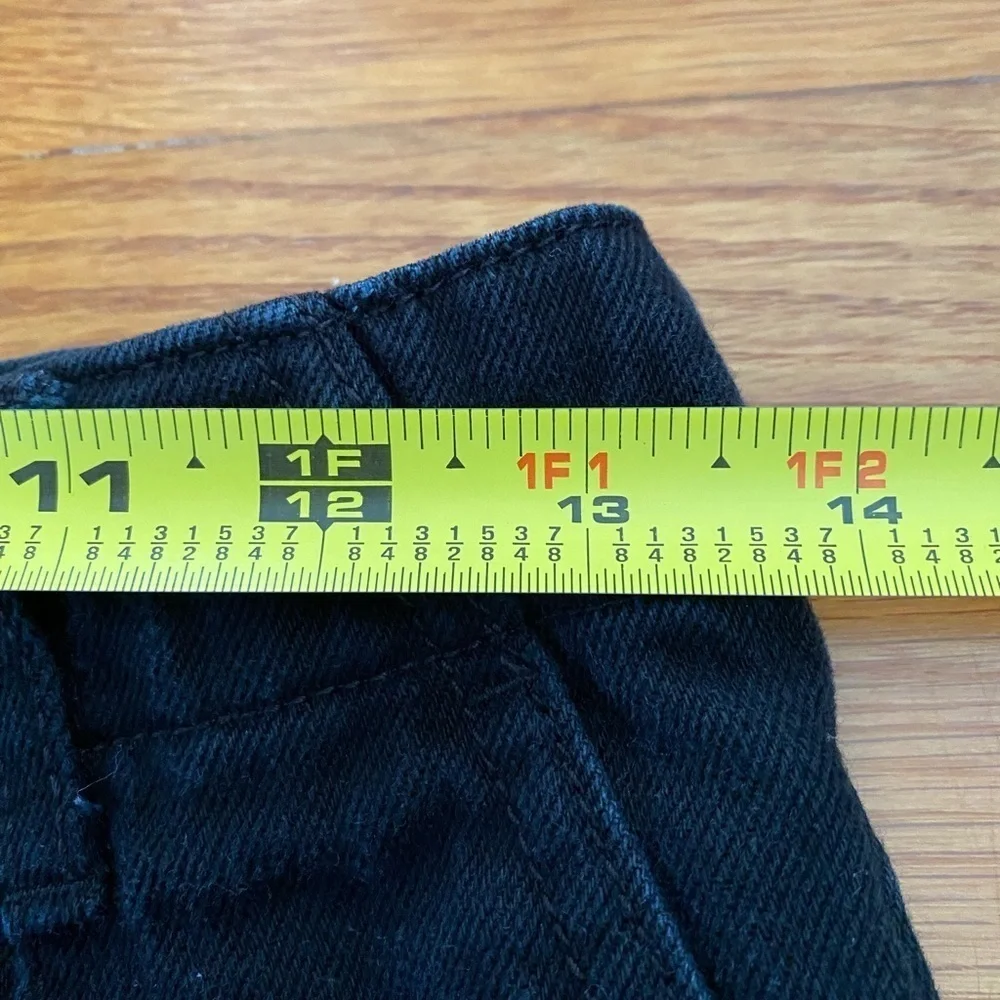 Forever 21 Womens Mini Skirt Size 26 Black Denim Button Fly Cotton Blend